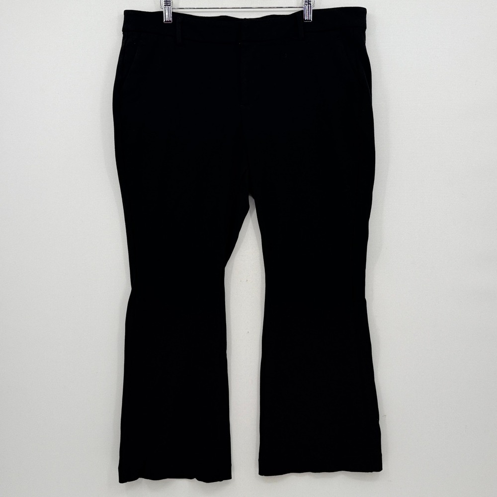 Liverpool Ponte Knit Flare Pants Women 16W Black Mid Rise Stretch Career Office